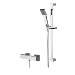 Nuie Sanford Thermostatic Bar Shower Valve & Slide Rail Kit Chrome
