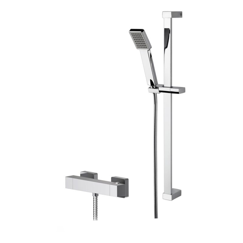Nuie Sanford Thermostatic Bar Shower Valve & Slide Rail Kit Chrome Nuie Sanford Thermostatic Bar Shower Valve & Slide Rail Kit Chrome