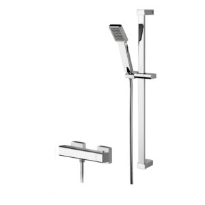 Nuie Windon Thermostatic Bar Shower Valve & Slide Rail Kit Chrome