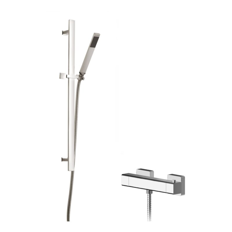 Nuie Windon Thermostatic Bar Shower Valve & Sheer Slide Rail Kit Chrome Nuie Windon Thermostatic Bar Shower Valve & Sheer Slide Rail Kit Chrome