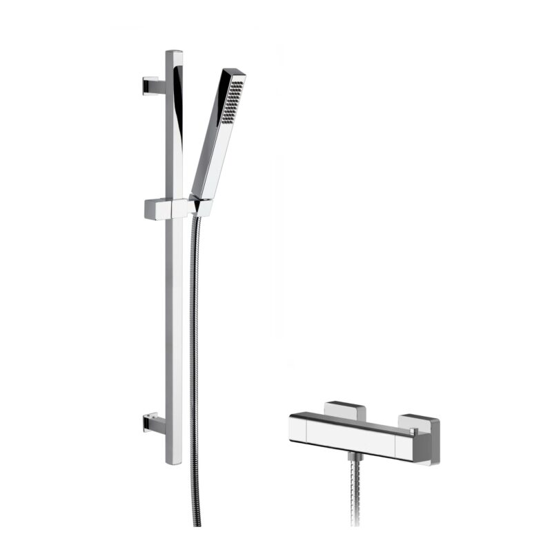 Nuie Windon Thermostatic Bar Shower Valve & Kubix Slide Rail Kit Chrome Nuie Windon Thermostatic Bar Shower Valve & Kubix Slide Rail Kit Chrome