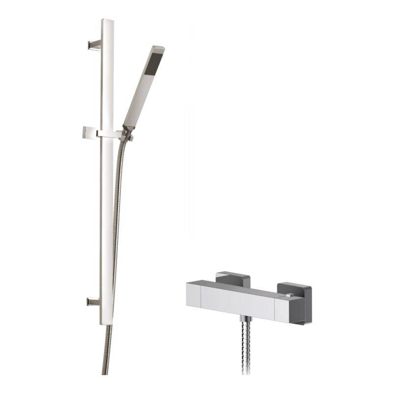 Nuie Sanford Thermostatic Bar Shower Valve & Sheer Slide Rail Kit Chrome Nuie Sanford Thermostatic Bar Shower Valve & Sheer Slide Rail Kit Chrome