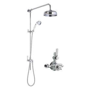 Nuie Traditional Twin Exposed Valve & Rigid Riser Shower Kit