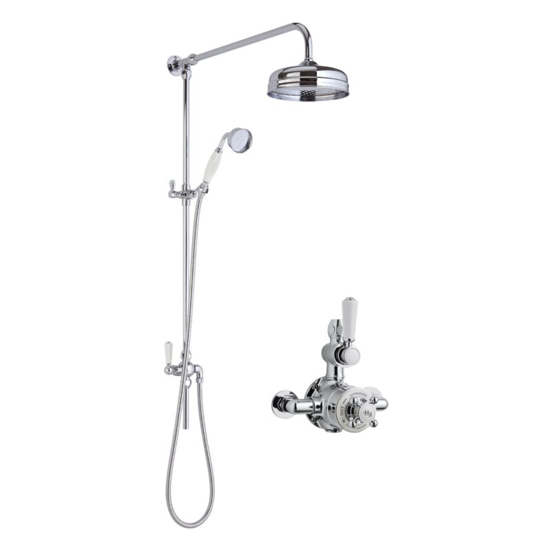 Nuie Traditional Twin Exposed Valve & Rigid Riser Shower Kit Nuie Traditional Twin Exposed Valve & Rigid Riser Shower Kit