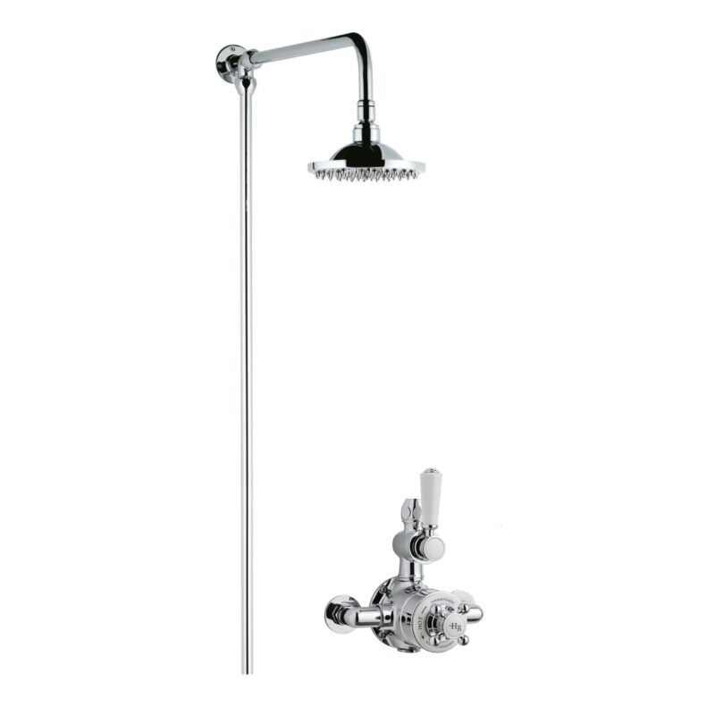 Nuie Traditional Twin Exposed Valve, Rigid Riser & Rainshower Nuie Traditional Twin Exposed Valve, Rigid Riser & Rainshower