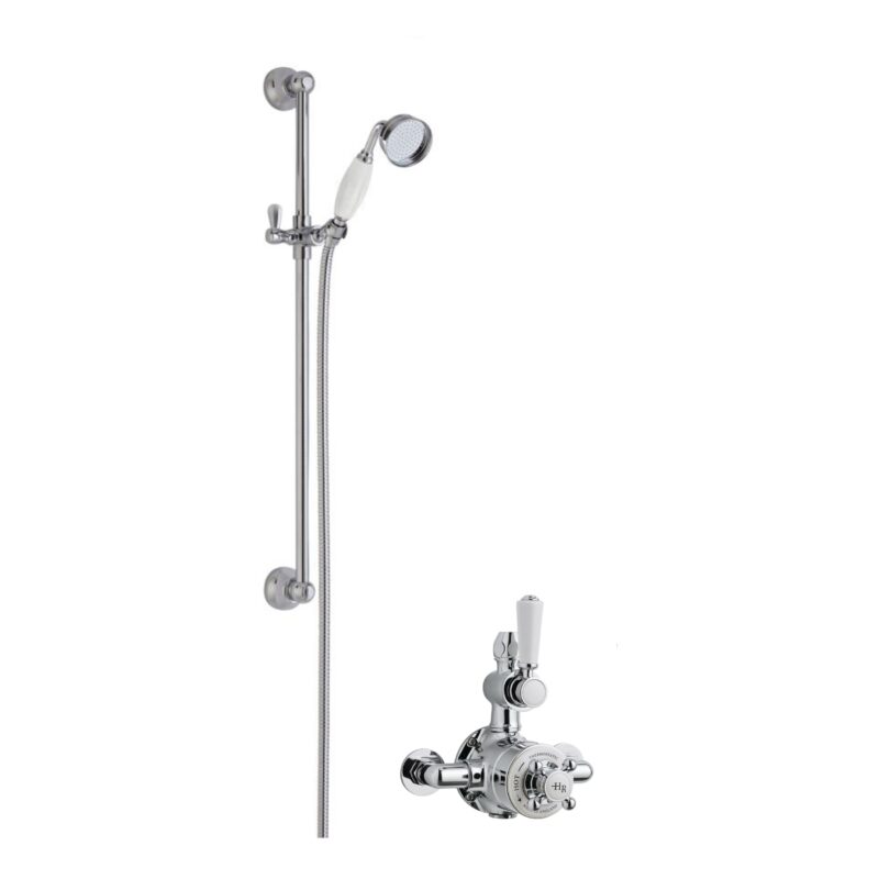 Nuie Chrome Traditional Twin Exposed Shower Valve & Slide Rail Kit Nuie Chrome Traditional Twin Exposed Shower Valve & Slide Rail Kit