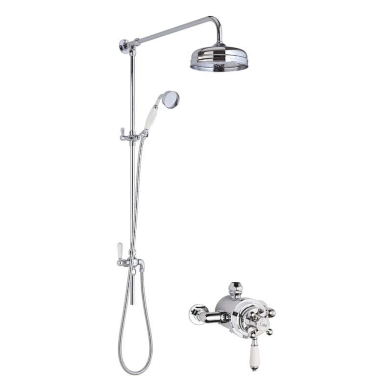 Nuie Traditional Dual Exposed Valve & Rigid Riser Shower Kit Nuie Traditional Dual Exposed Valve & Rigid Riser Shower Kit