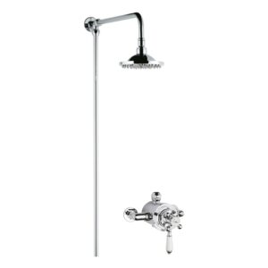 Nuie Traditional Dual Exposed Valve, Rigid Riser & Fixed Head