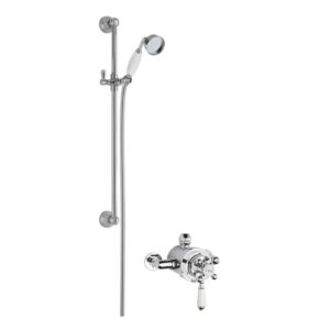 Nuie Traditional Dual Exposed Shower Valve with Slide Rail Kit