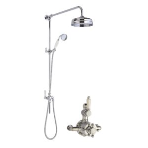 Nuie Traditional Twin Exposed Shower Kit with Fixed Head & Handset