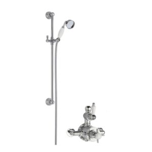 Nuie Edwardian Traditional Exposed Valve Shower with Slide Rail Kit