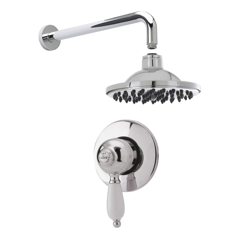 Nuie Edwardian Concealed Shower Valve with Fixed Head & Arm Nuie Edwardian Concealed Shower Valve with Fixed Head & Arm