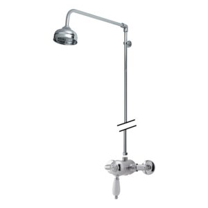 Nuie Edwardian Exposed Shower with Rigid Riser & Head Shower