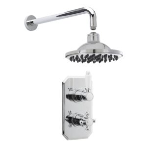 Nuie Victorian Twin Thermostatic Concealed Shower with Fixed Head & Arm