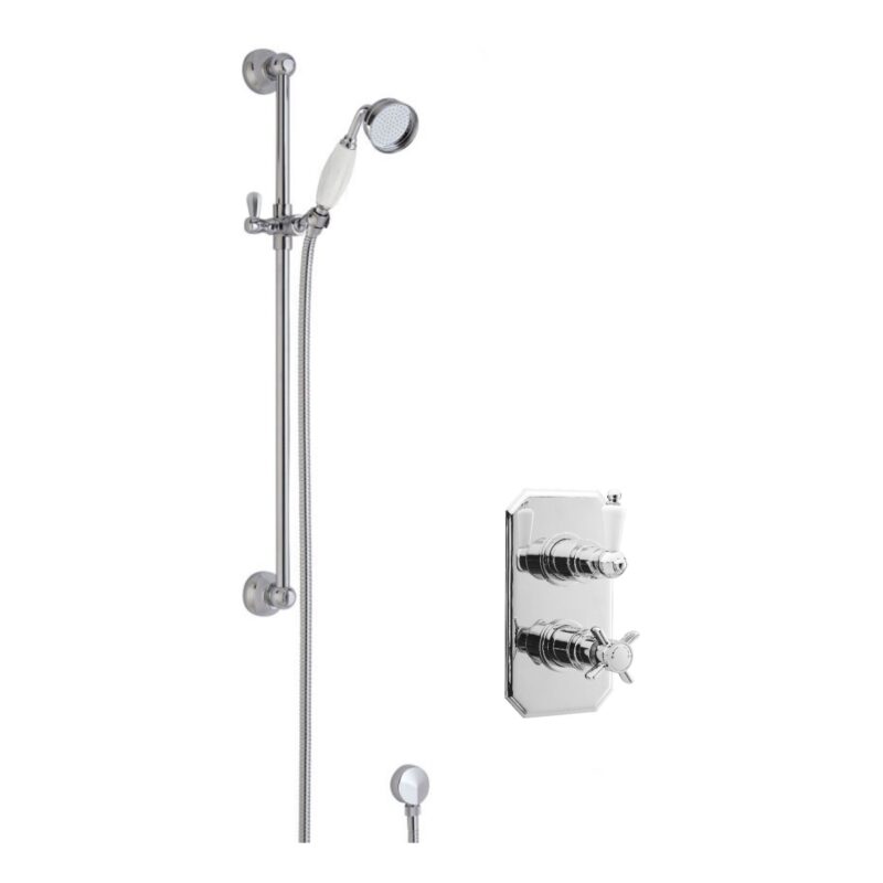 Nuie Edwardian Twin Thermostatic Concealed Shower Valve with Slide Rail Kit Nuie Edwardian Twin Thermostatic Concealed Shower Valve with Slide Rail Kit