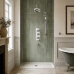 Nuie Edwardian Traditional Triple Thermostatic Valve with Fixed Head & Slide Rail