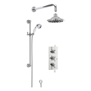 Nuie Victorian Triple Thermostatic Concealed Shower Set