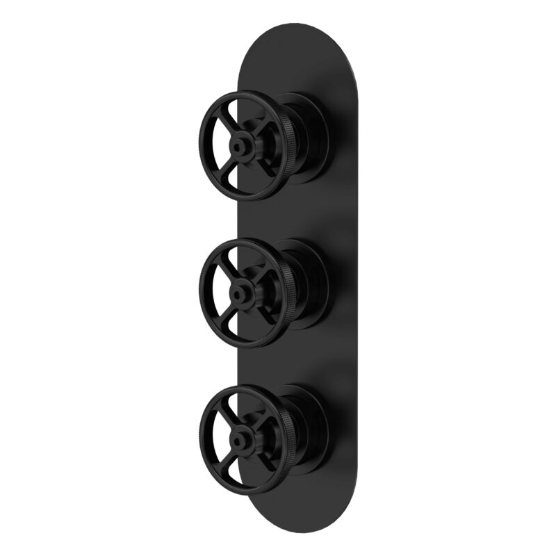 Nuie Revolution Matt Black Triple Control Shower Valve with Diverter Nuie Revolution Matt Black Triple Control Shower Valve with Diverter