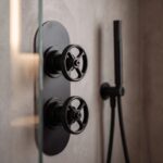 Nuie Revolution Industrial Matt Black Concealed Twin 3-Way Shower Valve