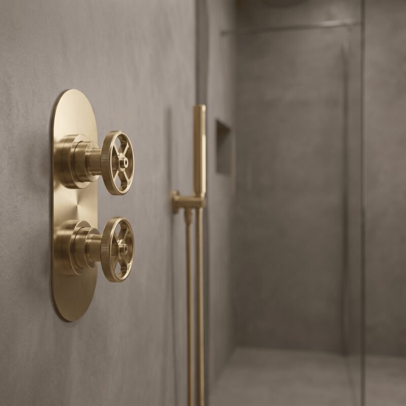 Nuie Revolution Brushed Brass Shower Valve