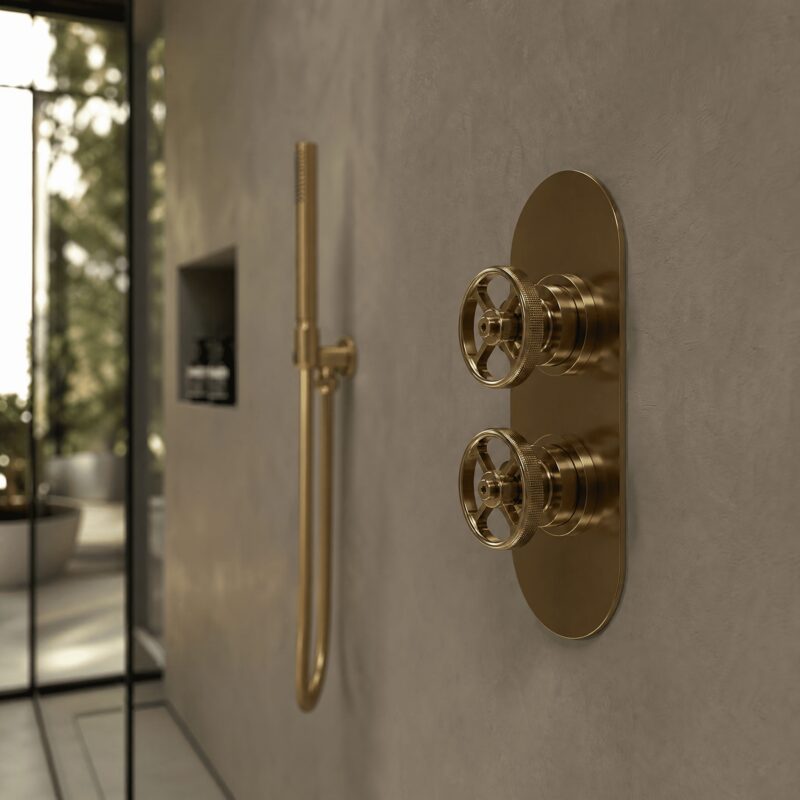 Nuie Revolution Brushed Brass Shower Valve