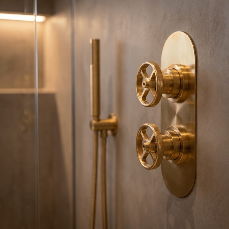 Nuie Revolution Brushed Brass Shower Valve