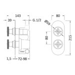 Nuie Revolution Brushed Brass Shower Valve