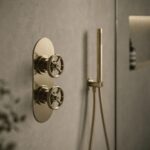 Nuie Revolution Industrial Brushed Brass Concealed Twin 3-Way Diverter Valve
