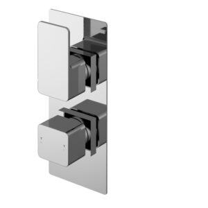 Nuie Windon Chrome Concealed Thermostatic Twin 3-Way Shower Valve