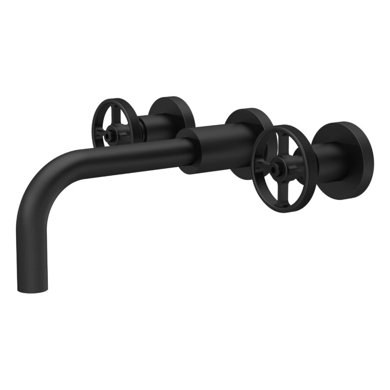 Nuie Revolution Matt Black Wall Basin Mixer Nuie Revolution Matt Black Wall Basin Mixer