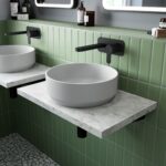 Nuie Revolution Matt Black Wall Basin Mixer