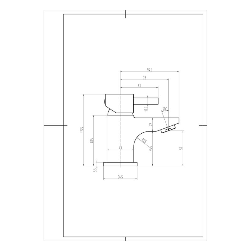Nuie Munro Mono Basin Mixer with Push Button Waste