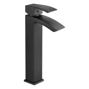 Nuie Vibe Matt Black Tall Mono Basin Mixer