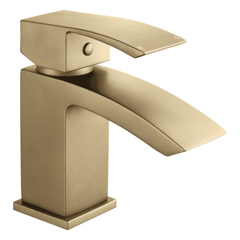 Nuie Vibe Brushed Brass Mono Basin Mixer with Waste Nuie Vibe Brushed Brass Mono Basin Mixer with Waste