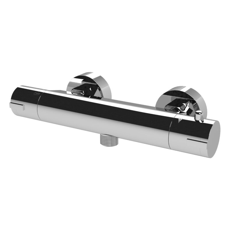 Nuie Chrome Round Thermostatic Bar Shower Valve Nuie Chrome Round Thermostatic Bar Shower Valve
