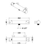 Nuie Chrome Round Thermostatic Bar Shower Valve