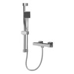 Nuie Chrome Square Bar Shower Valve & Slide Rail Kit