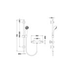 Nuie Chrome Round Bar Shower Valve & Slide Rail Kit