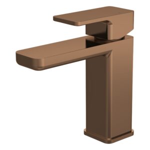 Nuie Windon Brushed Bronze Mono Basin Mixer with Push Button Waste