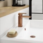 Nuie Windon Brushed Bronze Mono Basin Mixer with Push Button Waste