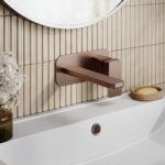 Nuie Windon Brushed Bronze 2 Hole Wall Basin Mixer