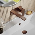 Nuie Windon Brushed Bronze 2 Hole Wall Basin Mixer