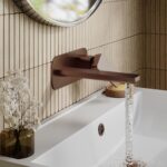 Nuie Windon Brushed Bronze 2 Hole Wall Basin Mixer