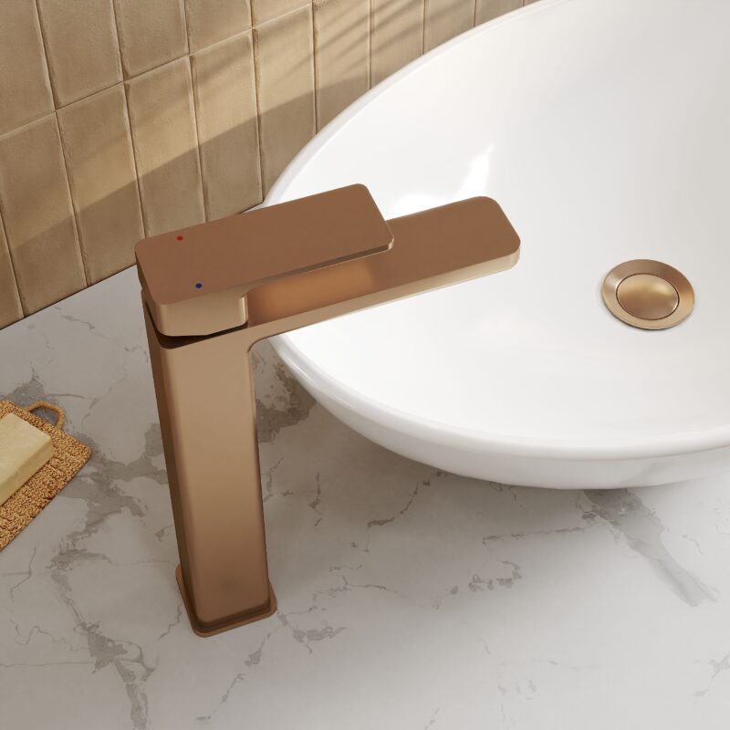 Nuie Windon Brushed Bronze High Rise Mono Basin Mixer