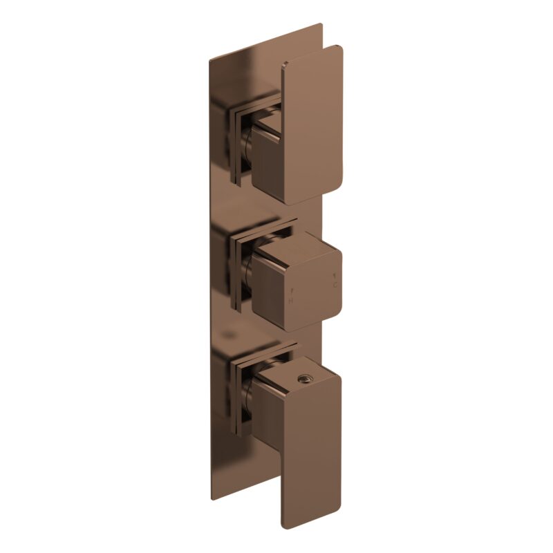 Nuie Windon Brushed Bronze Triple Thermostatic Shower Valve Nuie Windon Brushed Bronze Triple Thermostatic Shower Valve