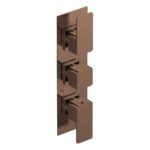 Nuie Windon Brushed Bronze Triple Thermostatic Shower Valve with Diverter