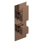 Nuie Windon Brushed Bronze Twin Thermostatic Shower Valve