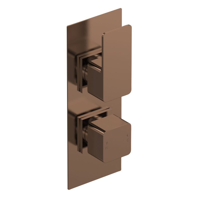 Nuie Windon Brushed Bronze Twin Thermostatic Shower Valve Nuie Windon Brushed Bronze Twin Thermostatic Shower Valve