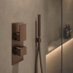 Nuie Windon Brushed Brass Twin Thermostatic Shower Valve with Diverter