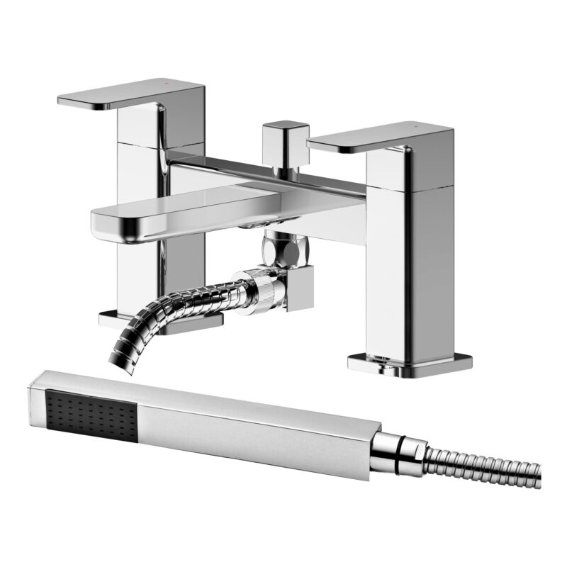 Nuie Windon Chrome Deck Mounted Bath Shower Mixer with Kit Nuie Windon Chrome Deck Mounted Bath Shower Mixer with Kit